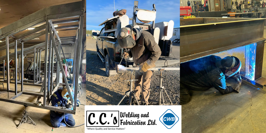 CC's website banner, several CC's employees working on different projects in the shop